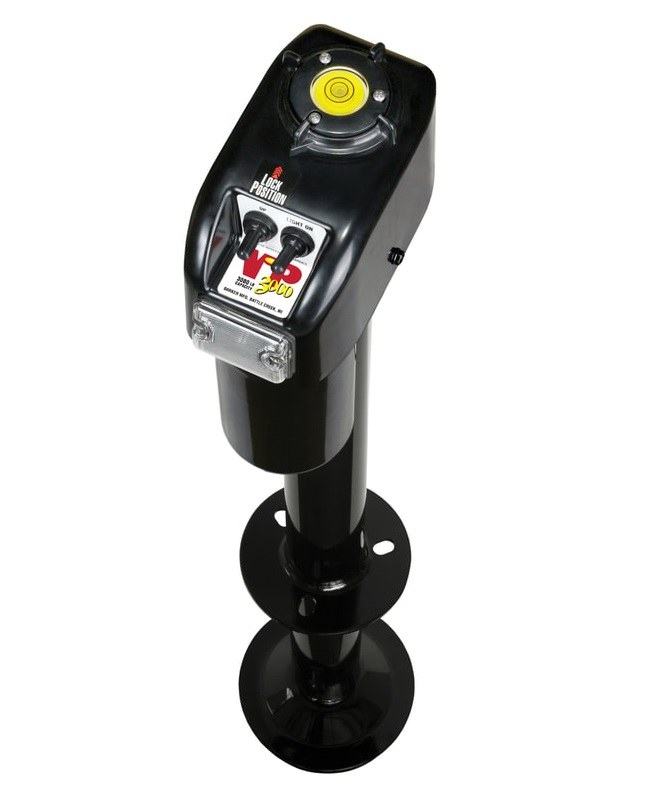 Barker Trailer Tongue Jack, Vip 3000 Power, Electric a Frame Tongue Jack, 3000 Pound Lift Capacity, 18 Inch Travel, Powder Coated, Black – 32453