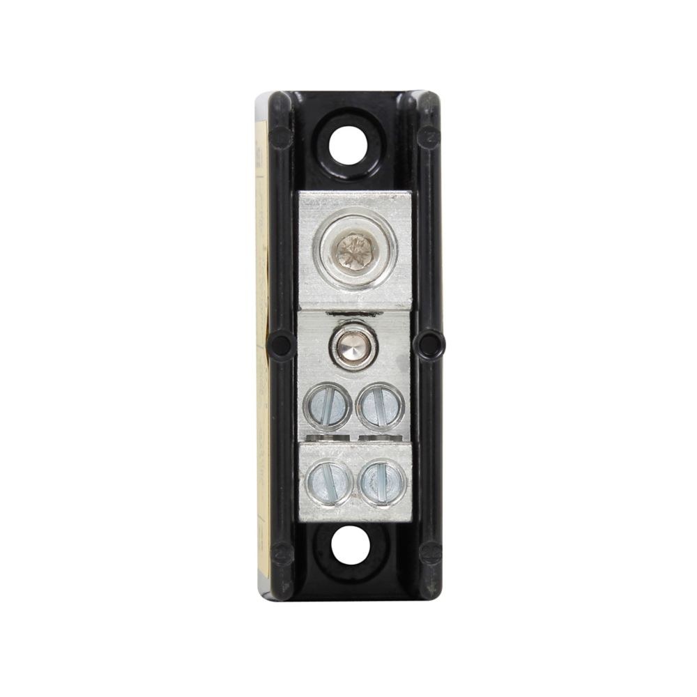 Bussmann Wire Terminal Block, Power Splicer Block, 3 Pole, Tin Plated Aluminum Connector, 175 Ampere, 600 Volt AC/ DC, Black – 16204-3