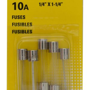 Bussmann Fuse, Glass Tube, Agc, 10 Amp, 1/4 Inch X 1-1/4 Inch, Pack of 5, With English/ Spanish/ French Language Blister Packaging – BP/AGC-10-RP