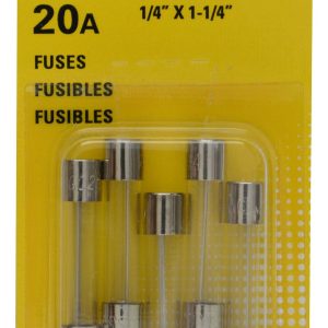 Bussmann Fuse, Glass Tube, Agc, 20 Amp, 1/4 Inch X 1-1/4 Inch, Pack of 5, With English/ Spanish/ French Language Blister Packaging – BP/AGC-20-RP