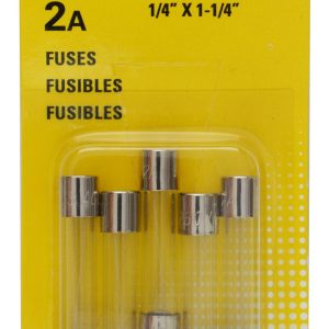 Bussmann Fuse, Glass Tube, Agc, 2 Amp, 1/4 Inch X 1-1/4 Inch, Pack of 5, With English/ Spanish/ French Language Blister Packaging – BP/AGC-2-RP