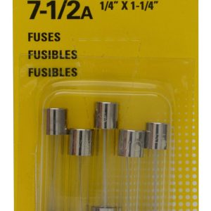 Bussmann Fuse, Glass Tube, Agc, 7.5 Amp, 1/4 Inch X 1-1/4 Inch, Pack of 5, With English/ Spanish/ French Language Blister Packaging – BP/AGC-7-1/2-RP