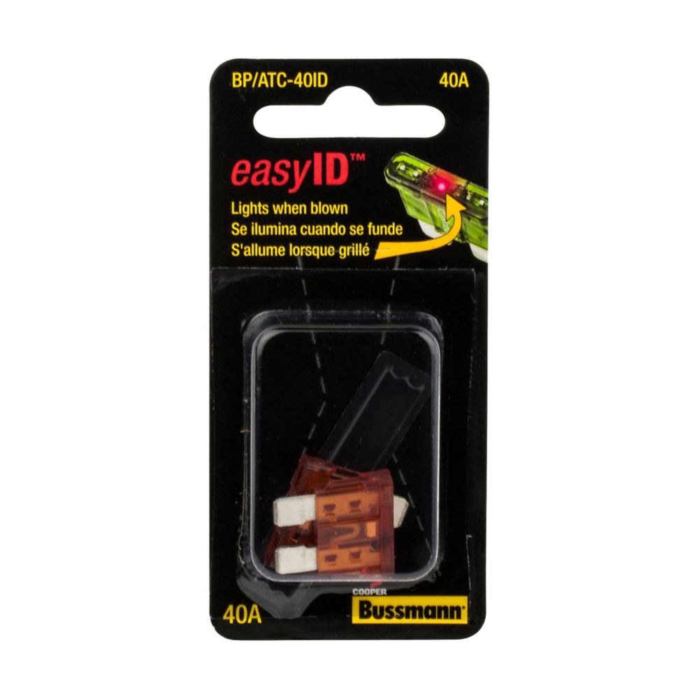 Bussmann Fuse, Easyid, Orange Blade, Atc, 40 Amp, Pack of 2, With Blister Packaging – BP/ATC-40ID