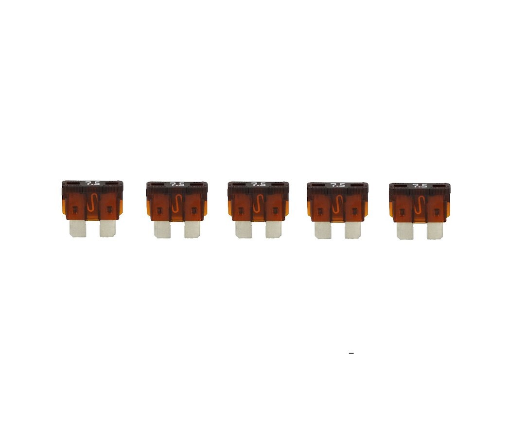 Bussmann Fuse, Brown Blade, Atc, 7.5 Amp, Pack of 5, With English/ Spanish/ French Language Blister Packaging – BP/ATC-7-1/2-RP