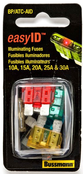 Bussmann Fuse Assortment, Easyid, Atc Blade Fuse, With One Each of 10 Amp/ 15 Amp/ 20 Amp/ 25 Amp/ 30 Amp, Total 5 Pieces – BP/ATC-AID
