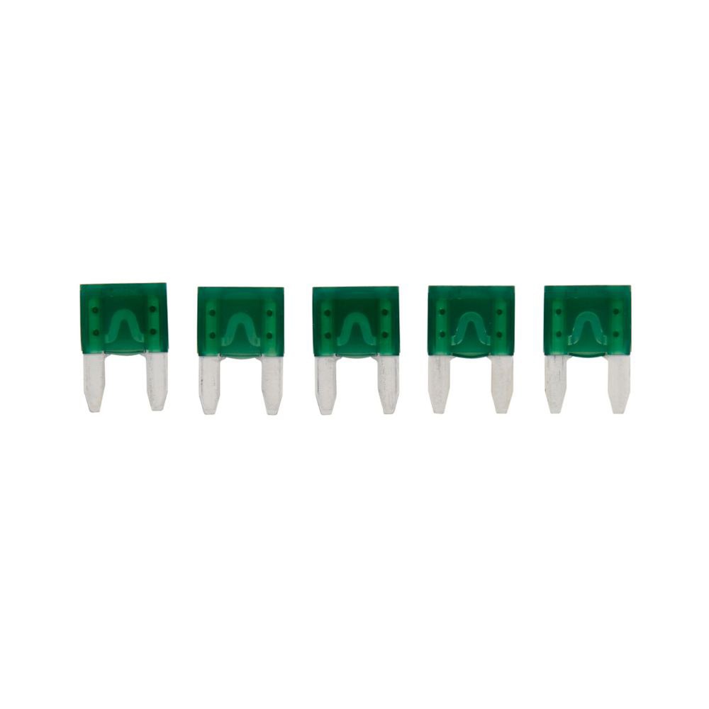 Bussmann Fuse, Green Blade, Atm, 30 Amp, Pack of 5, With English/ Spanish/ French Language Blister Packaging – BP/ATM-30-RP