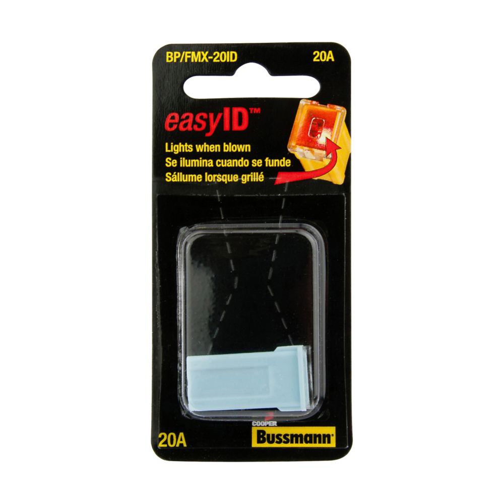 Bussmann Fuse, Easyid, Female Type, Fmx, 20 Amp, Single, With Blister Packaging – BP/FMX-20ID