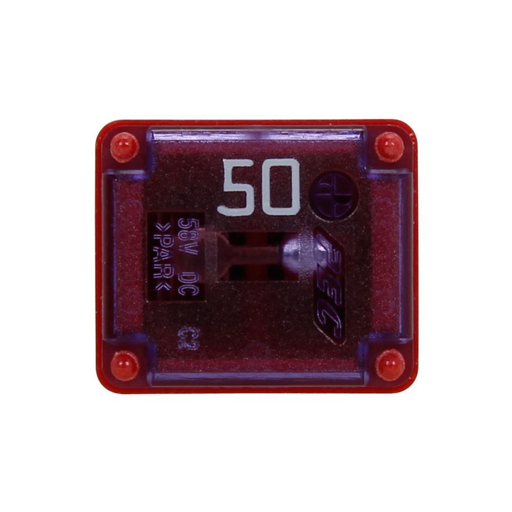 Bussmann Fuse, Female Maxi™, Female Type, Low Profile, Fmx, 50 Amp, Single, With English/ Spanish/ French Language Blister Packaging – BP/FMX-50LP-RP