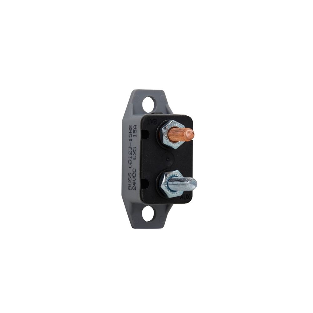 Bussmann Circuit Breaker, Type III, 50 Amp/ 28 Volt DC, 10 to 32 Studs 0.69 Inch Centers, Manual Reset – CB123-50HB
