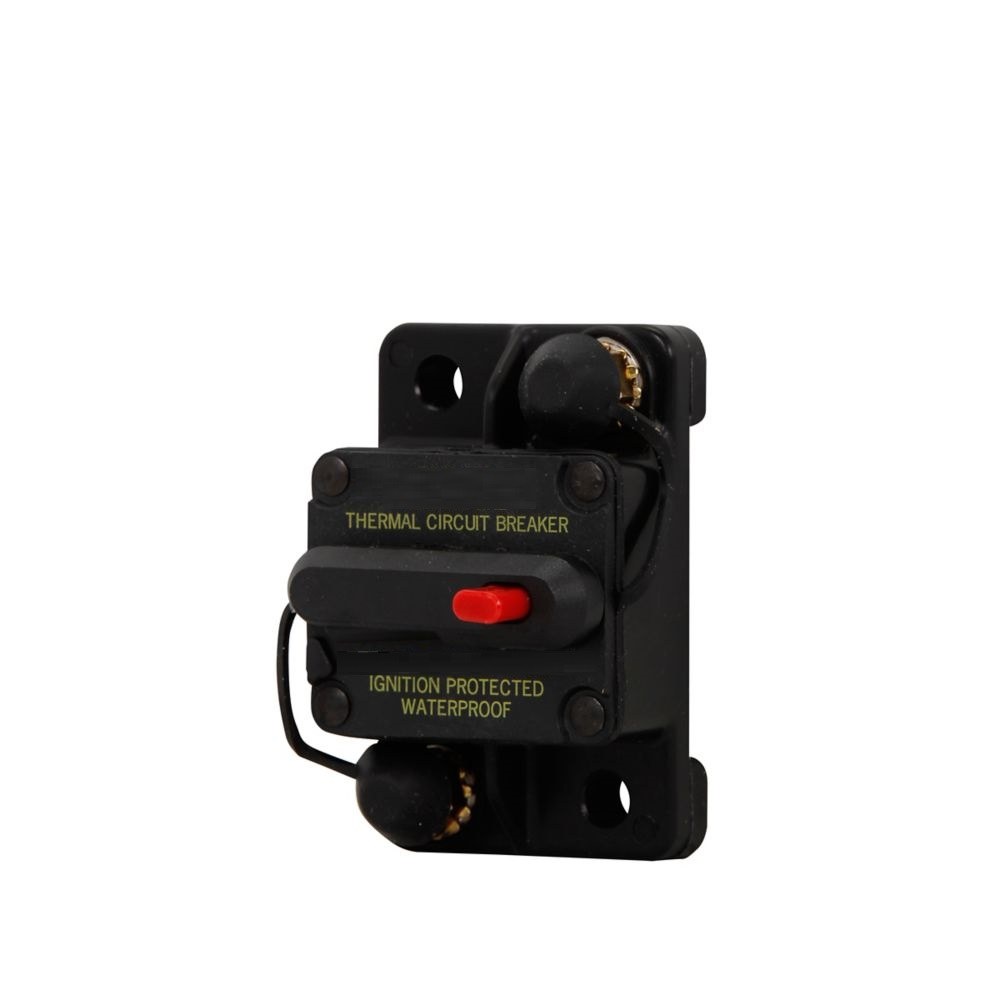 Bussmann Circuit Breaker, Type III, 60 Amp/ 48 Volt DC, Flush-Mount, Waterproof, 1/4-28 Inch Threaded Stud Terminals – CB185-60