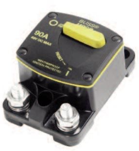 Bussmann Circuit Breaker, Type III, 100 Amp/ 48 Volt DC, Waterproof, Manual Reset – CB187F-100