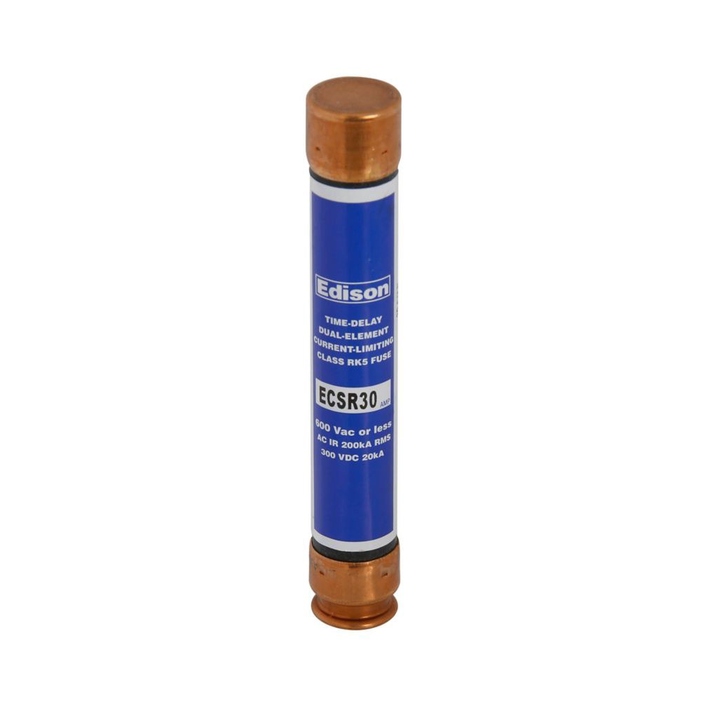 Bussmann Fuse, Edison ®, Class RK5 Dual Element Time Delay Fuse, 30 Amp, 600 Volt AC – ECSR30