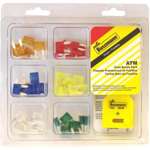 Bussmann Fuse Assortment, Atm Blade Fuse, With Seven Each of 5 Amp/ 10 Amp/ 15 Amp/ 20 Amp/ 25 Amp/ 30 Amp and FT-3 Fuse Tester/ Puller – NO.43
