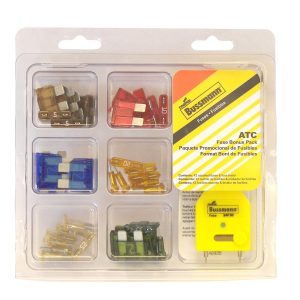 Bussmann Fuse Assortment, Atc Blade Fuse, With Seven Each of 5 Amp/ 10 Amp/ 15 Amp/ 20 Amp/ 25 Amp/ 30 Amp and FT-3 Fuse Tester/ Puller – NO.44