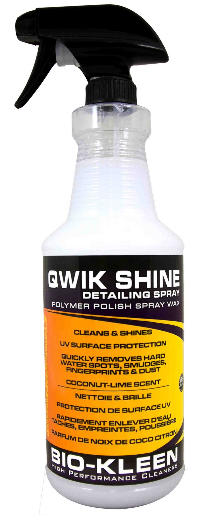 Bio-Kleen Detailing Spray, Qwik Shine, Use to Remove Dust/ Smudges/ Bird Hits and Water Spots, 32 Ounce Spray Bottle, Single – M00907