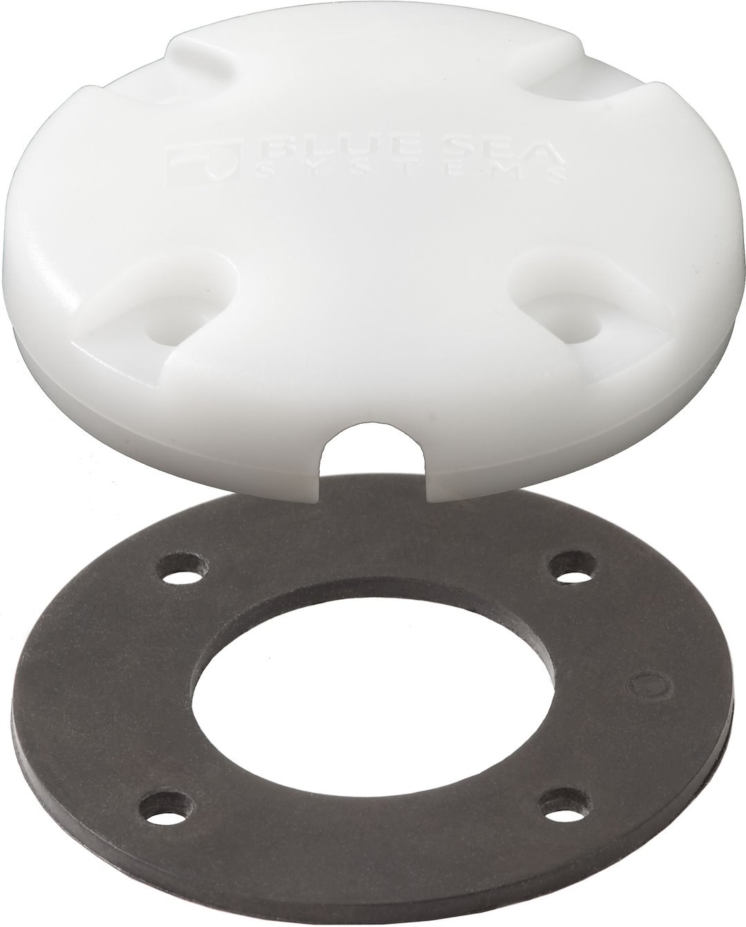 Blue Sea Systems TV Cable Entry Plate, Cableclam, Side Entry, Single with 0.28 Inch Diameter Cable, 1 Inch Diameter Connector, For Roof – 1007-BSS