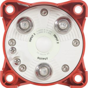 Blue Sea Systems Battery Selector Switch, E-Series, Use to Switch Single Battery to Single Load Group, 3 Position, 2 Batteries, 32 Volt DC – 11001-BSS