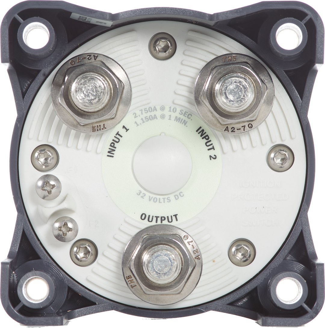 Blue Sea Systems Battery Selector Switch, HD Series, Use to Switch Isolated Battery Banks to All Loads, 3 Position, 2 Batteries – 11003-BSS