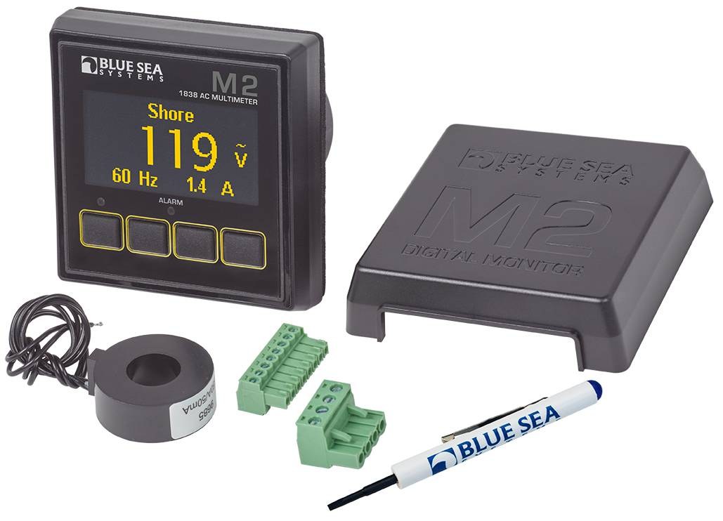 Blue Sea Systems Circuit Tester, M2, 55 Millimeter X 28 Millimeter Digital Display, 0 to 300 Amps, 0 to 45 Kilo Watts – 1838-BSS