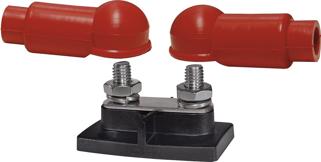 Blue Sea Systems Busbar Stud, Powerbar, 3/8 Inch-16 Thread Size, Dual Busbar, 48 Volts, 200 Amps, Tin-Plated Copper Bus – 2019-BSS