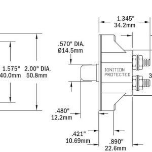 Blue Sea Systems Circuit Breaker, 30 Amps/ 32 Volts DC/ 120 Volts AC, Thermal Type, No 10-32 Stud Terminal – 2140-BSS