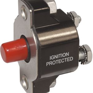 Blue Sea Systems Circuit Breaker, 40 Amps/ 32 Volts DC/ 120 Volts AC, Thermal Type, No 10-32 Stud Terminal – 2141-BSS