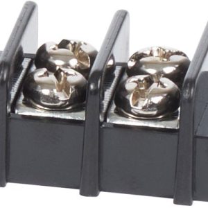Blue Sea Systems Wire Terminal Block, 2 Circuit, 20 Amps, 300 Volts AC/DC, Screw Terminal, Black, Nickel Plated Brass Bus with Nylon Base – 2402-BSS