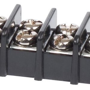 Blue Sea Systems Wire Terminal Block, 4 Circuit, 20 Amps, 300 Volts AC/DC, Screw Terminal, Black, Nickel Plated Brass Bus with Nylon Base – 2404-BSS