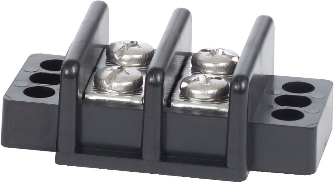 Blue Sea Systems Wire Terminal Block, 2 Circuit, 30 Amps, 600 Volts AC/DC, Screw Terminal, Black – 2502-BSS