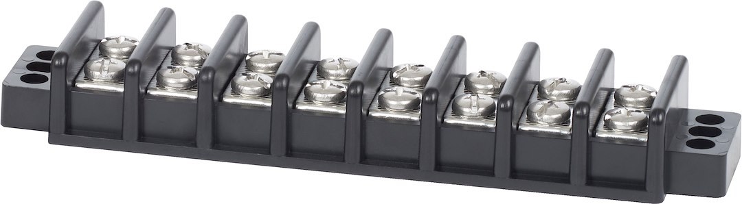 Blue Sea Systems Wire Terminal Block, 8 Circuit, 30 Amps, 600 Volts AC/DC, Screw Terminal, Black – 2508-BSS