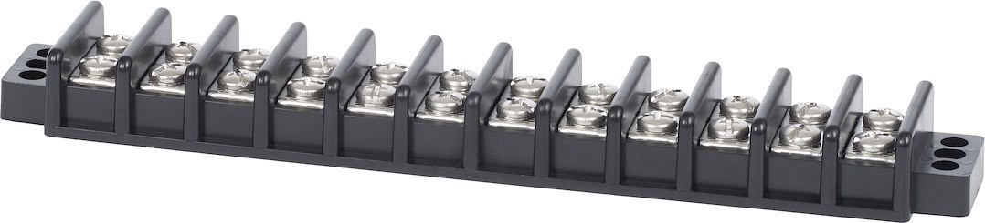 Blue Sea Systems Wire Terminal Block, 12 Circuit, 30 Amps, 600 Volts AC/DC, Screw Terminal, Black – 2512-BSS