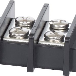 Blue Sea Systems Wire Terminal Block, 2 Circuit, 65 Amps, 600 Volts AC/DC, Screw Terminal, Black – 2602-BSS