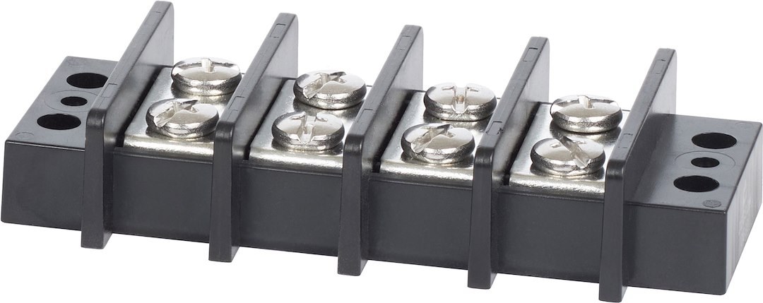 Blue Sea Systems Wire Terminal Block, 4 Circuit, 65 Amps, 600 Volts AC/DC, Screw Terminal, Black – 2604-BSS