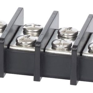 Blue Sea Systems Wire Terminal Block, 6 Circuit, 65 Amps, 600 Volts AC/DC, Screw Terminal, Black – 2606-BSS