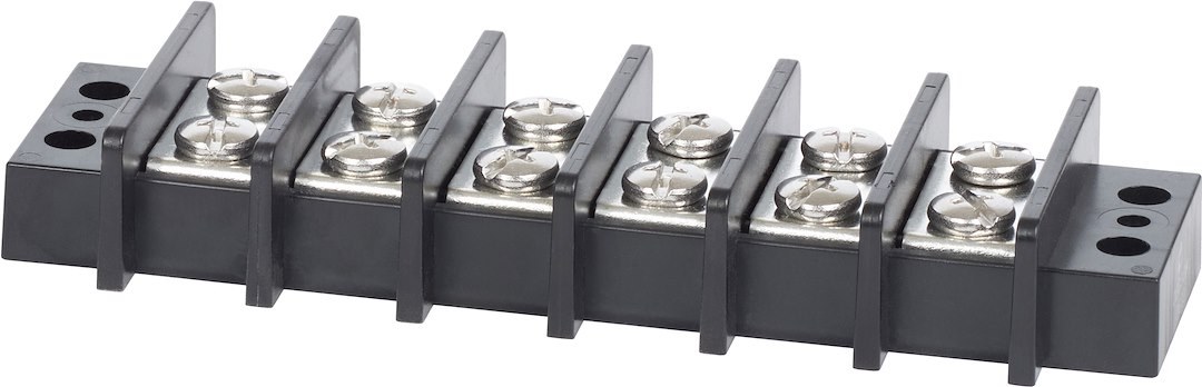 Blue Sea Systems Wire Terminal Block, 6 Circuit, 65 Amps, 600 Volts AC/DC, Screw Terminal, Black – 2606-BSS