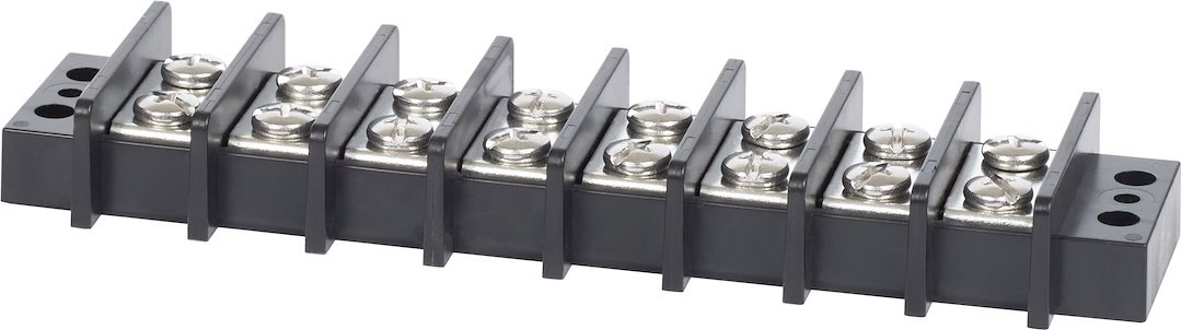 Blue Sea Systems Wire Terminal Block, 8 Circuit, 65 Amps, 600 Volts AC/DC, Screw Terminal, Black – 2608-BSS