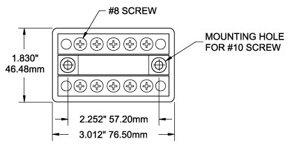 Blue Sea Systems Busbar, Dualbus, 10 Screw Terminal, 300 Volts AC/ 48 Volts DC, 100 Amps, ABS Base with Tin-Plated Copper Bus – 2701-BSS