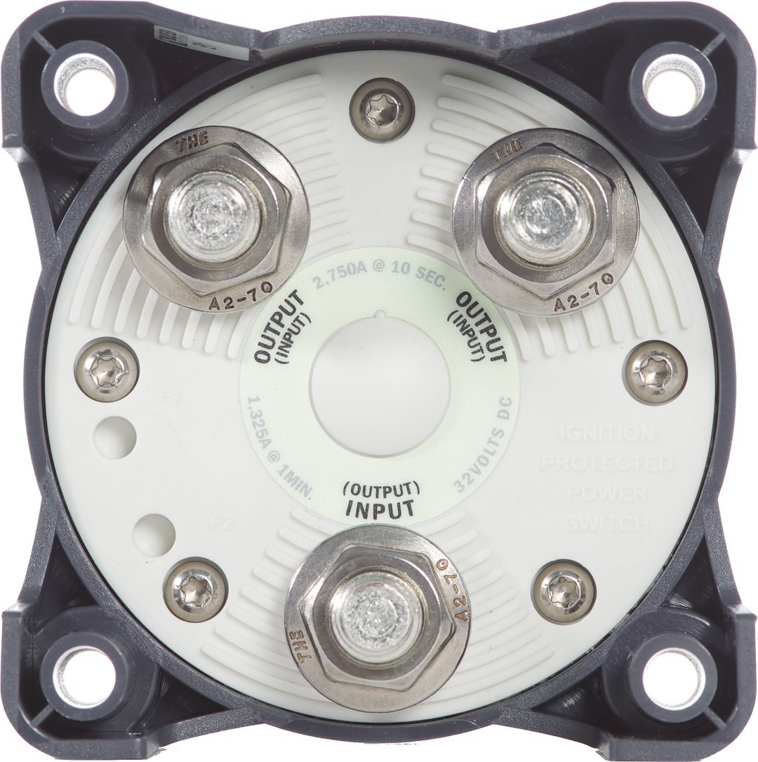 Blue Sea Systems Battery Disconnect Switch, 32 Volts DC, Single Circuit On-Off, 600 Amps, Gray, Ignition Protected – 3000-BSS