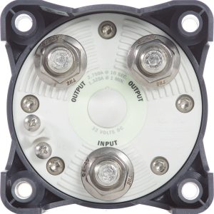 Blue Sea Systems Battery Disconnect Switch, HD Series, 32 Volts DC, Single Circuit On-Off, 600 Amps, Gray, With Alternator Field Disconnect – 3001-BSS