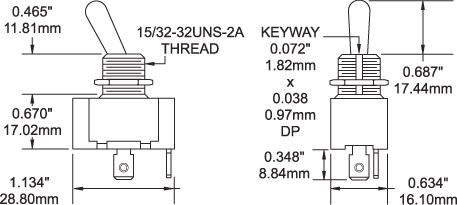Blue Sea Systems Multi Purpose Switch, 15 Amps at 125 Volts AC/ 15 Amps at 12 Volts DC/ 10 Amps at 250 Volts AC, Toggle Switch – 4153-BSS