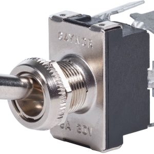 Blue Sea Systems Multi Purpose Switch, Weatherdeck ®, 30 Volts DC, 5 Amps, Toggle Switch, On-Off-On Switch Action, Double Pole Double Throw – 4155-BSS