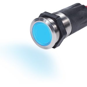 Blue Sea Systems Push Button Switch, Momentary on/ Off Switch, 15 Amps, Panel Mount, Backlite Blue When Off and Red When on – 4181-BSS