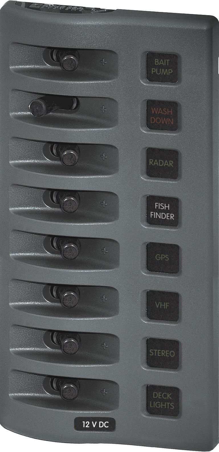 Blue Sea Systems Power Distribution Box, Weatherdeck ®, Ato/Atc Fuses Panel, 12 Volts DC, 15 Amps, 8 Positions, Black – 4308-BSS