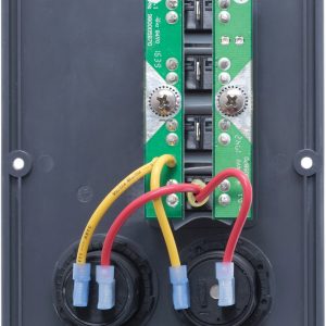 Blue Sea Systems Switch Panel, With 4 Rocker Switches, 4 Positions, 12 Volt DC, 45 Amps, Gray – 4321-BSS