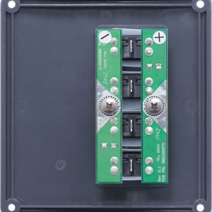 Blue Sea Systems Switch Panel, With 4 Rocker Switches, 4 Positions, 12 Volt DC, 45 Amps, Camo, With 4 Circuit Breaker/ 15 Label Set – 4323-BSS