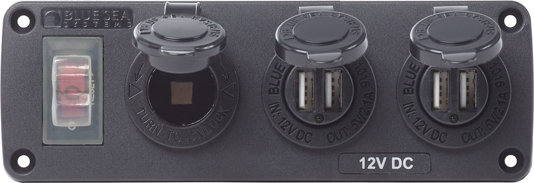 Blue Sea Systems Switch Panel, With 1 Rocker Switch, 1 Positions, 12 Volt DC, Polycarbonate/ ABS – 4365-BSS