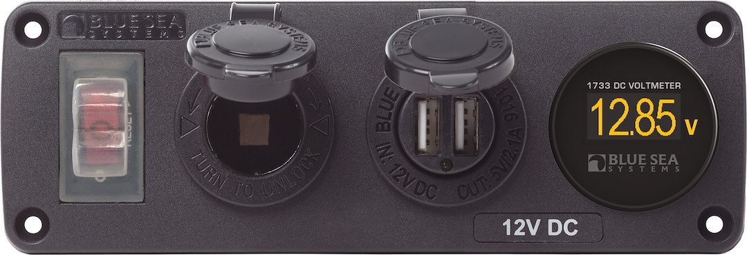 Blue Sea Systems Switch Panel, With 1 Rocker Switch, 1 Positions, 12 Volt DC, Polycarbonate/ ABS – 4366-BSS