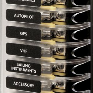 Blue Sea Systems Fuse Block, 32 Volts DC, 100 Amps Per Block/ 30 Amps Per Circuit, Uses Mdl/ Agc Fuse, With 6 Circuits/ Protective Cover – 5018-BSS