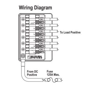 Blue Sea Systems Fuse Block, 32 Volts DC, 100 Amps Per Block/ 30 Amps Per Circuit, Uses Mdl/ Agc Fuse, With 6 Circuits/ Protective Cover – 5018-BSS