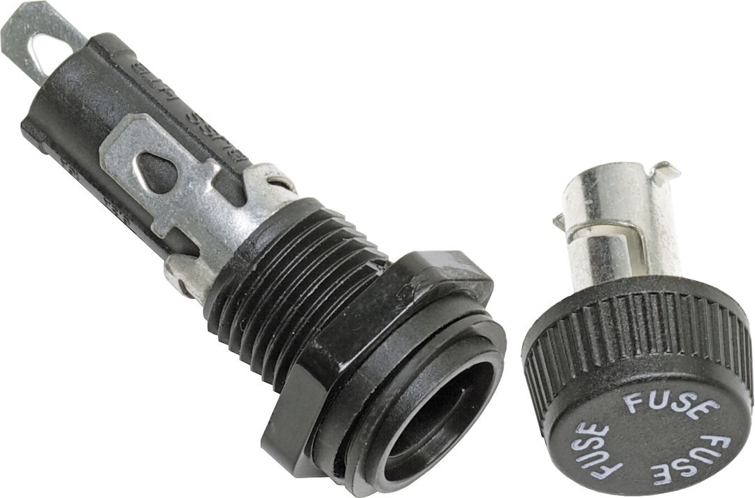 Blue Sea Systems Fuse Holder, For Panel Mount Agc/Mdl Fuse, 20 Amps, With Replacement Cap – 5021-BSS